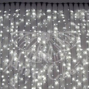 Светодиодный дождь мерцающий 2 х 1,5 м (чёрный провод)