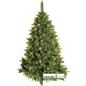 Ель (сосна) новогодняя искусственная Снежная Королева с золотым напылением GrandSITI 120 см
