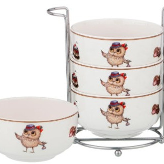 Набор салатников Lefard "Совушки" 359-705 4шт