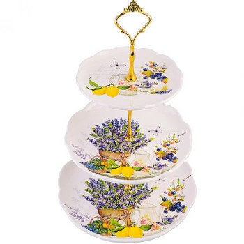 Конфетница 3-х ярусная Утренняя свежесть LORAINE LR-60199
