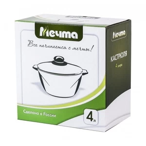 Кастрюля Гранит black МЕЧТА 44802 4 л